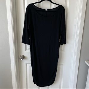 Old navy black ruched maternity dress XL